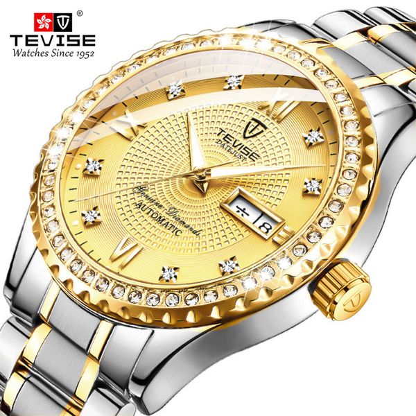 tevise luxury gold dial men stailness steel automatic watch fashion men luminous mechanical clock relogio masculino, Slivery;brown
tevise luxury gold dial men stailness steel automatic watch fashion men luminous mechanical clock relogio masculino, Slivery;brown