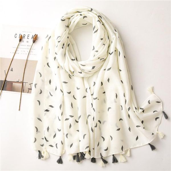 long women hijab scarf feather printed shawls and wraps white color warm ladies scarves with tassels1, Blue;gray
long women hijab scarf feather printed shawls and wraps white color warm ladies scarves with tassels1, Blue;gray