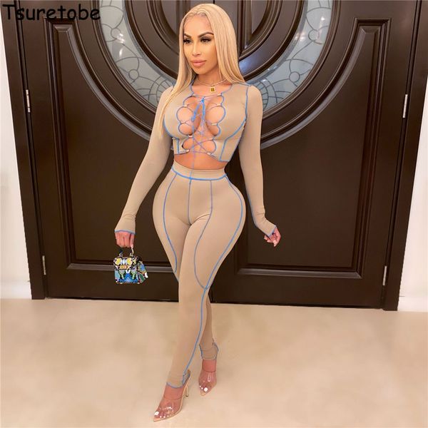 tsuretobe bandage two piece set women lace up crop patchwork leggings club outfits for women hollow out tracksuit women c0123, Gray
tsuretobe bandage two piece set women lace up crop patchwork leggings club outfits for women hollow out tracksuit women c0123, Gray