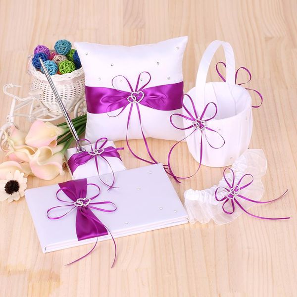 party decoration 5pcs/set wedding supplies double heart satin flower girl basket 7*7 inches ring bearer pillow guest book pen holder bride g
party decoration 5pcs/set wedding supplies double heart satin flower girl basket 7*7 inches ring bearer pillow guest book pen holder bride g