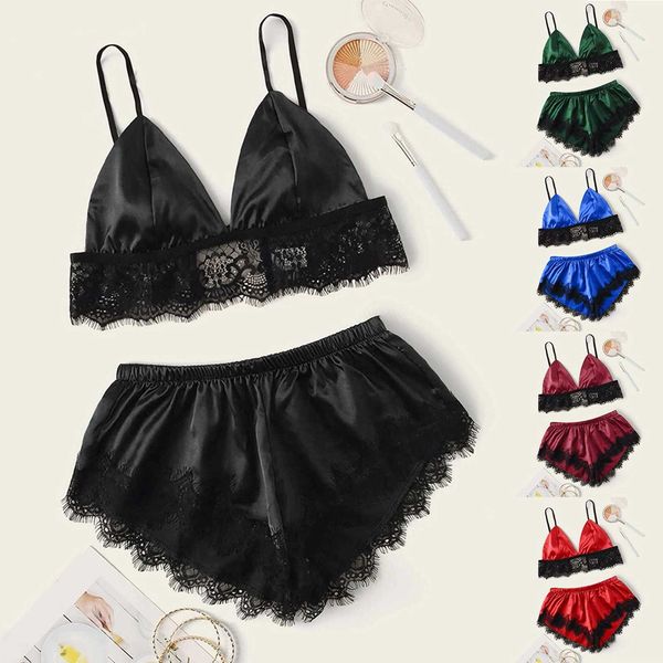 women's plus size spaghetti strap lace sleepwear trim bralette and shorts sleeveless nightwear pajama lingerie set, Black;white
women's plus size spaghetti strap lace sleepwear trim bralette and shorts sleeveless nightwear pajama lingerie set, Black;white