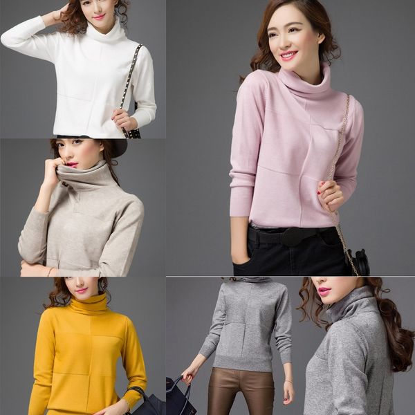 korean autumn and pullover winter high neck women's long sleeve bottomed sweater loose and thin pullover sweater 71ose, White;black
korean autumn and pullover winter high neck women's long sleeve bottomed sweater loose and thin pullover sweater 71ose, White;black