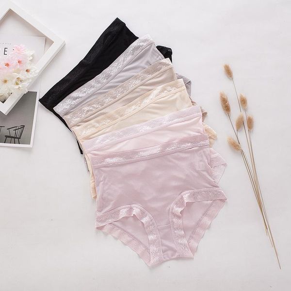 women's panties silk underwear knitted seamless mid-waist breathable lace hip soft female briefs panty lingerie, Black;pink
women's panties silk underwear knitted seamless mid-waist breathable lace hip soft female briefs panty lingerie, Black;pink