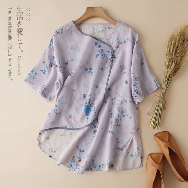 16096 spring pullover pulloverpulloverand summer printed thin short sleeve temperament pullover blouse flower pure linen ramie women's, White
16096 spring pullover pulloverpulloverand summer printed thin short sleeve temperament pullover blouse flower pure linen ramie women's, White