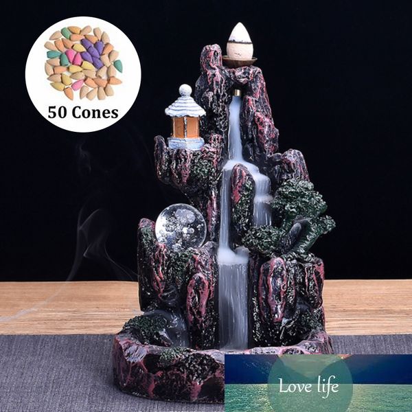 1pc waterfall incense burner ceramic mountain river incense holder waterfall porcelain backflow buddhi holder with 50 cones
1pc waterfall incense burner ceramic mountain river incense holder waterfall porcelain backflow buddhi holder with 50 cones