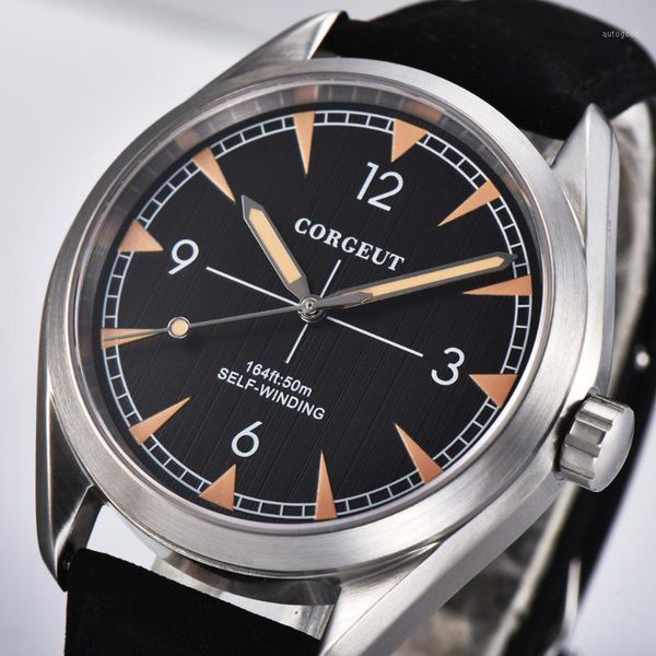 wristwatches corgeut 41mm automatic mechanical watch men casual leather strap luminous waterproof business wristwatch men1, Slivery;brown
wristwatches corgeut 41mm automatic mechanical watch men casual leather strap luminous waterproof business wristwatch men1, Slivery;brown