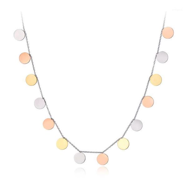 chains trendy original design titanium stainless steel three color wafer charm necklace pendant chain for women n190701, Silver
chains trendy original design titanium stainless steel three color wafer charm necklace pendant chain for women n190701, Silver
