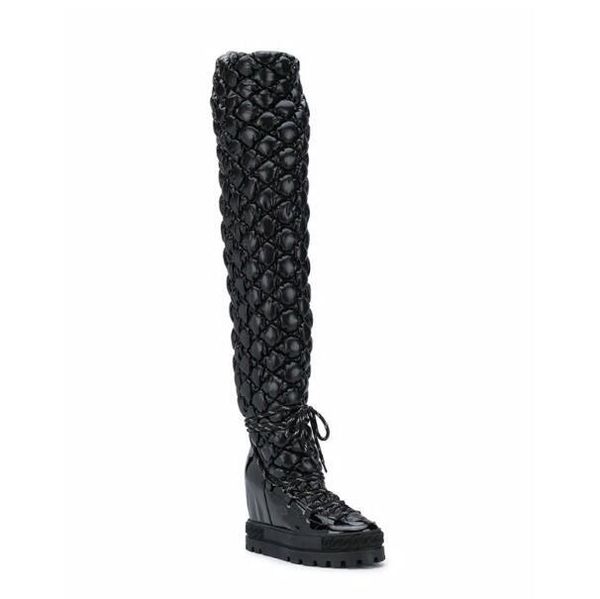 boots winter black leather over the knee padded woman fashion 100 mm hidden wedge genuine height increasing long
boots winter black leather over the knee padded woman fashion 100 mm hidden wedge genuine height increasing long