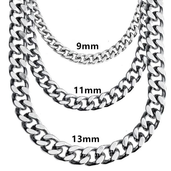 chains width 9mm/11mm/13mm stainless steel silver color cuban chain waterproof men woman curb link necklace various sizes
chains width 9mm/11mm/13mm stainless steel silver color cuban chain waterproof men woman curb link necklace various sizes