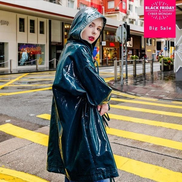 autumn fashion new women pu windbreaker jacket female long coat patent leather dark green casual loose leather outwear l11251, Black
autumn fashion new women pu windbreaker jacket female long coat patent leather dark green casual loose leather outwear l11251, Black