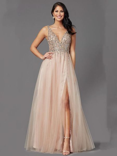 elegant a-line tulle prom dresses with rhinestone sleeveless backless v neck for women evening party gown vestidos de fiesta, Black;red
elegant a-line tulle prom dresses with rhinestone sleeveless backless v neck for women evening party gown vestidos de fiesta, Black;red