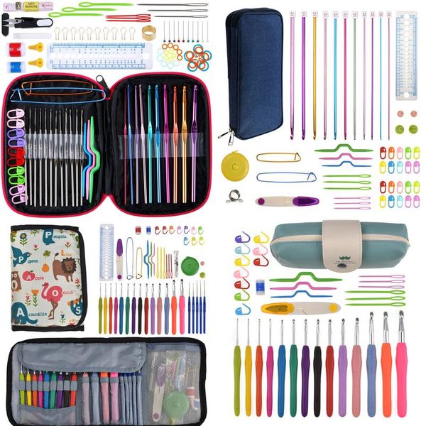 17 styles set crochet hook set with yarn knitting needles sewing tools set knit gauge scissors stitch holder hook for wmtyyw, Silver
17 styles set crochet hook set with yarn knitting needles sewing tools set knit gauge scissors stitch holder hook for wmtyyw, Silver