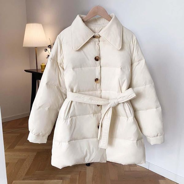 yeeloca winter fashion white thick warm duck coat with belt women's casual single-breasted sustans coat warm winter, Black
yeeloca winter fashion white thick warm duck coat with belt women's casual single-breasted sustans coat warm winter, Black