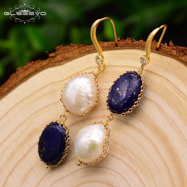 glseevo natural fresh water baroque pearl lapis lazuli dangle drop earrings for women girls temperament luxury jewelry ge0406 200923, Silver
glseevo natural fresh water baroque pearl lapis lazuli dangle drop earrings for women girls temperament luxury jewelry ge0406 200923, Silver