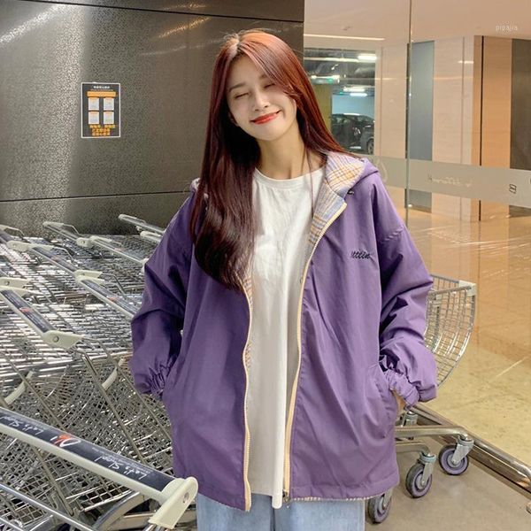 purple hooded jacket women's loose korean 2021 new autumn and winter versatile design sense long sleeve two side, Black;brown
purple hooded jacket women's loose korean 2021 new autumn and winter versatile design sense long sleeve two side, Black;brown