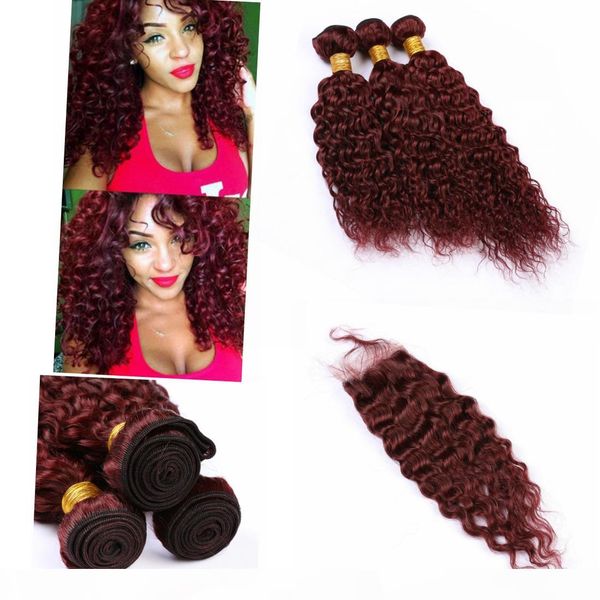 8a human hair brazilian virgin hair with closure water wavy #99j color 4x4 closure, Black;brown
8a human hair brazilian virgin hair with closure water wavy #99j color 4x4 closure, Black;brown