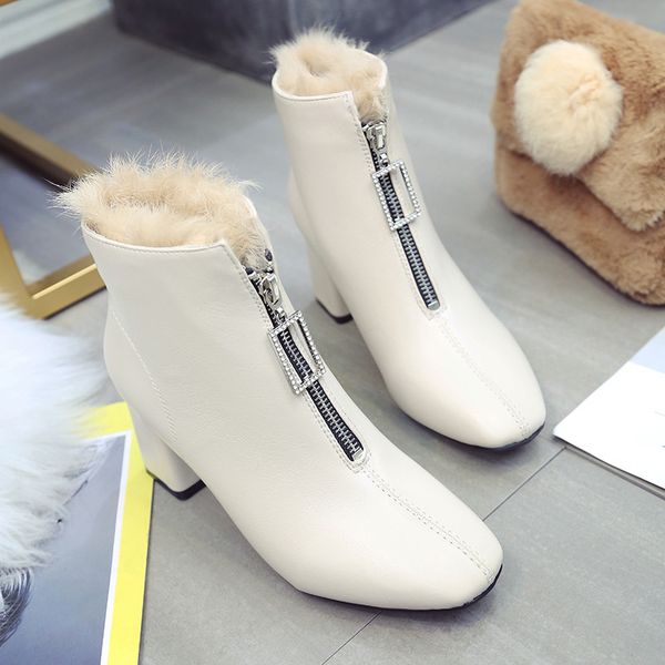 zipper fashion ladies shoes woman square high heels pu leather boots lace up women shoes ankle boots warm plush winter, Black
zipper fashion ladies shoes woman square high heels pu leather boots lace up women shoes ankle boots warm plush winter, Black