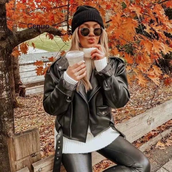 new spring women faux leather jacket biker red white coat turndown collar pu motorcycle jackets loose streetwear outerwear1, Black
new spring women faux leather jacket biker red white coat turndown collar pu motorcycle jackets loose streetwear outerwear1, Black