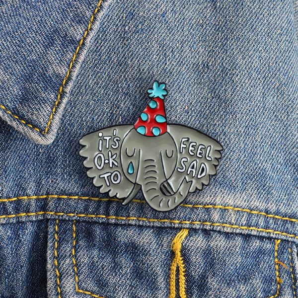 it's ok to feel sad elephant metal enamel brooch animal enthusiasts association bad pin pins backpack jewelry accessories, Blue
it's ok to feel sad elephant metal enamel brooch animal enthusiasts association bad pin pins backpack jewelry accessories, Blue