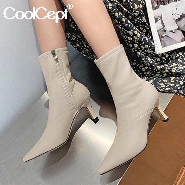 boots coolcept size 33-43 women high heel ankle winter shoes warm zipper woman thin toe casual footwear, Black
boots coolcept size 33-43 women high heel ankle winter shoes warm zipper woman thin toe casual footwear, Black