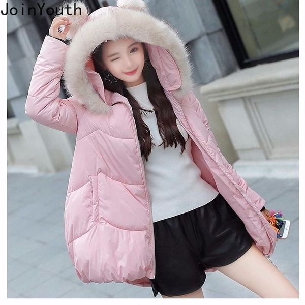 women's down & parkas joinyouth 2021 winter jacket women fur hooded thick parka female long coat cute outwear warm windbreaker jackets, Black
women's down & parkas joinyouth 2021 winter jacket women fur hooded thick parka female long coat cute outwear warm windbreaker jackets, Black