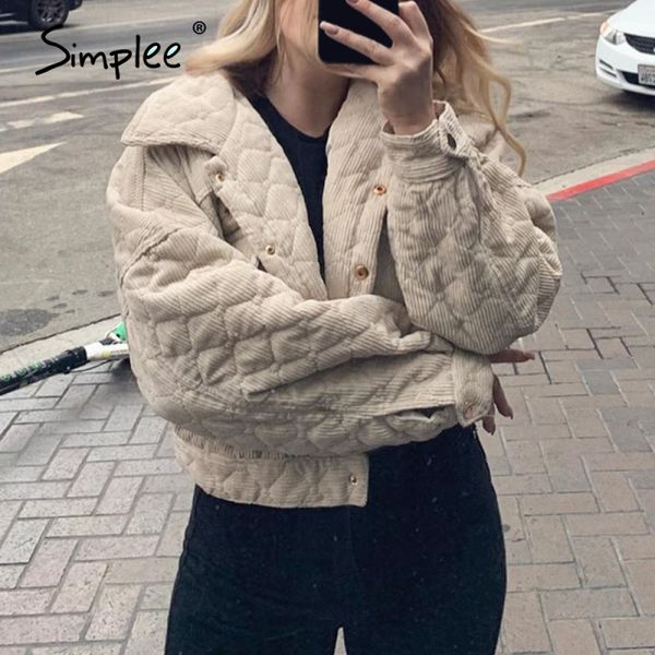 simplee fashion turndown collar corduroy coats jackets bat sleeve single-breasted women parkas casual female short winter coat 201106, Black;brown
simplee fashion turndown collar corduroy coats jackets bat sleeve single-breasted women parkas casual female short winter coat 201106, Black;brown