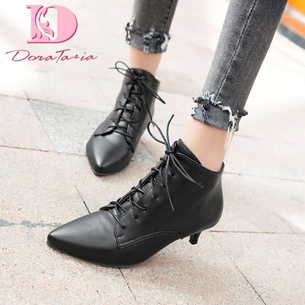 boots doratasia brand female ankle pointed toe spike med heels cross tied women 2021 office party shoes woman1, Black
boots doratasia brand female ankle pointed toe spike med heels cross tied women 2021 office party shoes woman1, Black