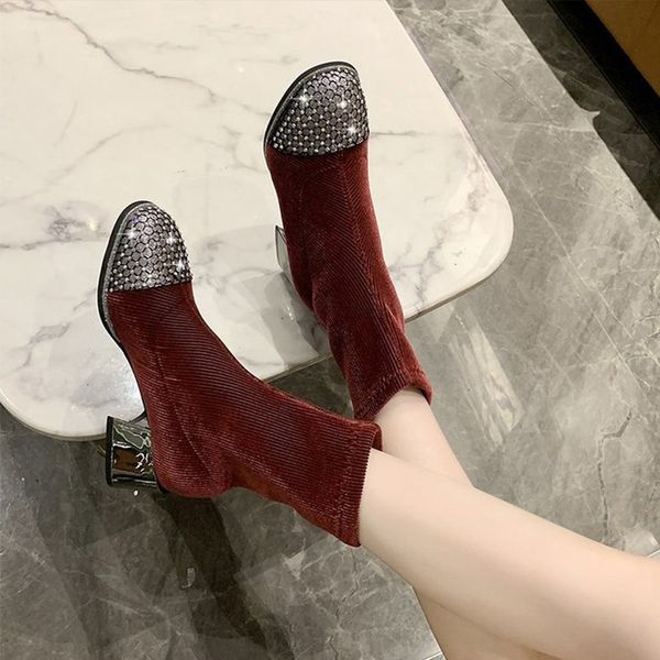 2021 women ankle boots farbic shoes ladies plus size high heels slip on pumps fashion footwear woman new msoo, Black
2021 women ankle boots farbic shoes ladies plus size high heels slip on pumps fashion footwear woman new msoo, Black