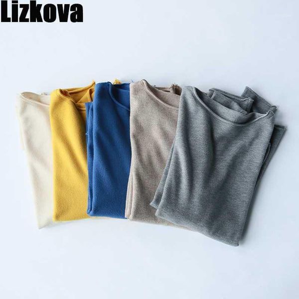 lizkova blue long sleeve pullover women o-neck soft thin sweater autumn 2020 knitted casual 1, White;black 
lizkova blue long sleeve pullover women o-neck soft thin sweater autumn 2020 knitted casual 1, White;black