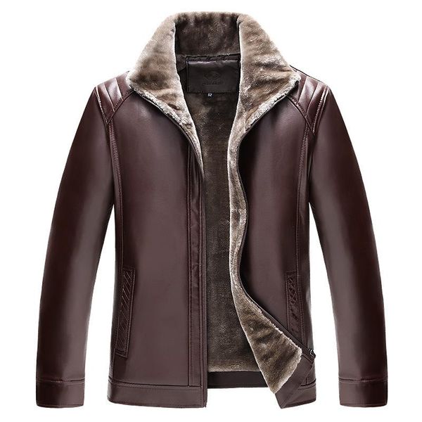 men's fur & faux lapel collar leather jacket day thick casual warm slim winter, Black
men's fur & faux lapel collar leather jacket day thick casual warm slim winter, Black