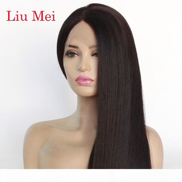 dark brown color yaki straight synthetic wigs heat resistant long italian yaki swiss lace synthetic lace front wig for women, Black
dark brown color yaki straight synthetic wigs heat resistant long italian yaki swiss lace synthetic lace front wig for women, Black