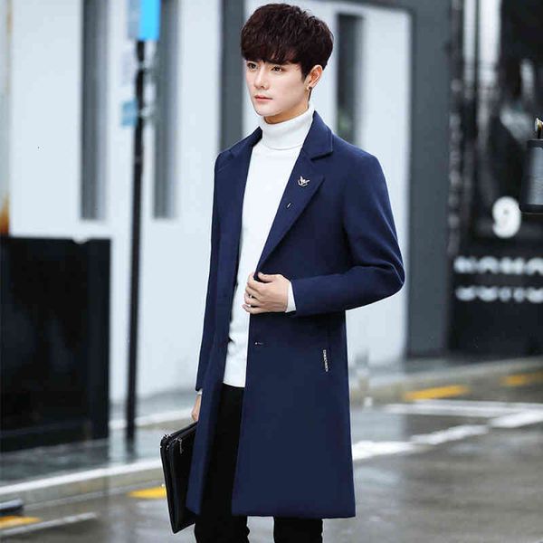 color plus size woolen coat male version mid length section windbreaker fashion lapel clothing for men r4oz, Black
color plus size woolen coat male version mid length section windbreaker fashion lapel clothing for men r4oz, Black