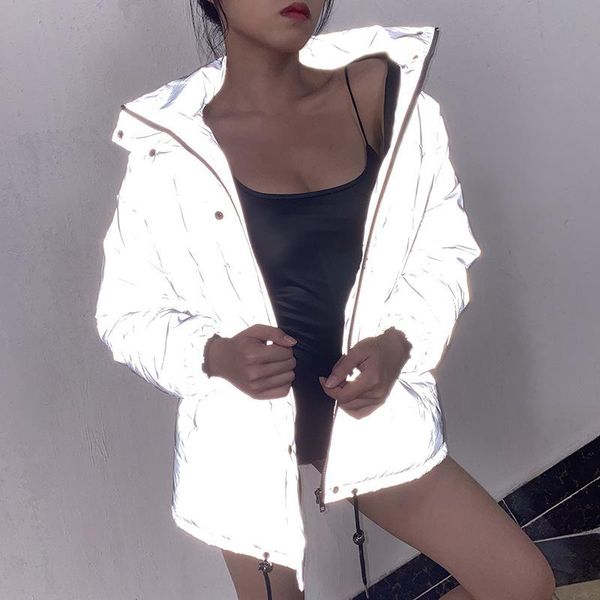 women's down & parkas zcsmll winter coat women elegant 2021 autumn stand collar long sleeve reflective loose big size female jacket, Black
women's down & parkas zcsmll winter coat women elegant 2021 autumn stand collar long sleeve reflective loose big size female jacket, Black