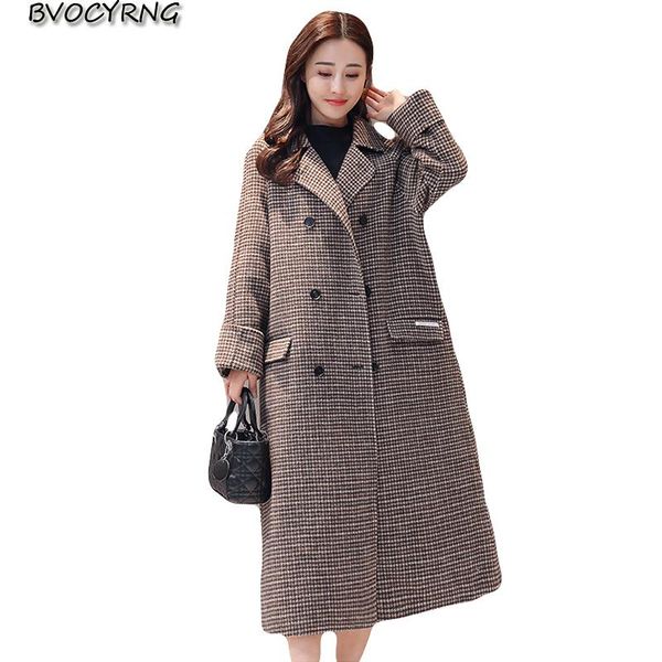 women's wool & blends woolen jacket female autumn and winter parka long plaid women windbreaker large size outerwear, Black
women's wool & blends woolen jacket female autumn and winter parka long plaid women windbreaker large size outerwear, Black