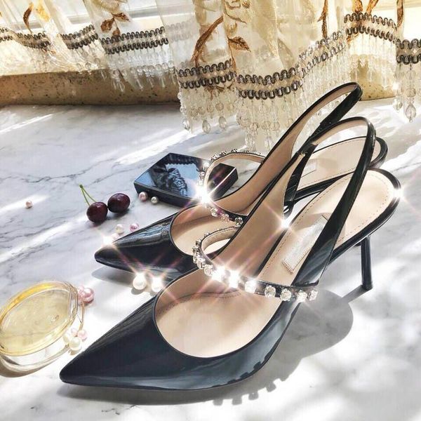 patent leather pointed high heels female spring rhinestone band sandals summer shallow elegant slingback ladies dress pumps1, Black
patent leather pointed high heels female spring rhinestone band sandals summer shallow elegant slingback ladies dress pumps1, Black
