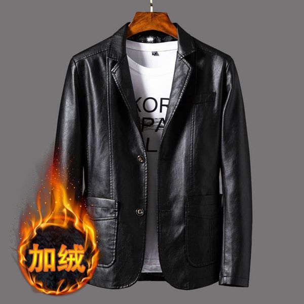 jacket new winter suit collar motorcycle leather with velvet thickening men's coat fashion, White;black
jacket new winter suit collar motorcycle leather with velvet thickening men's coat fashion, White;black