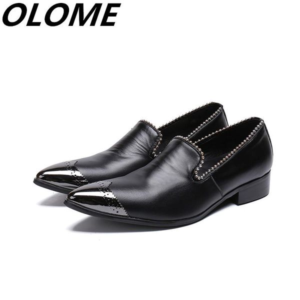 zapatos hombre black spiked loafers pointy genuine leather steel toe low heels flats suit men wedding shoes formal oxford
zapatos hombre black spiked loafers pointy genuine leather steel toe low heels flats suit men wedding shoes formal oxford