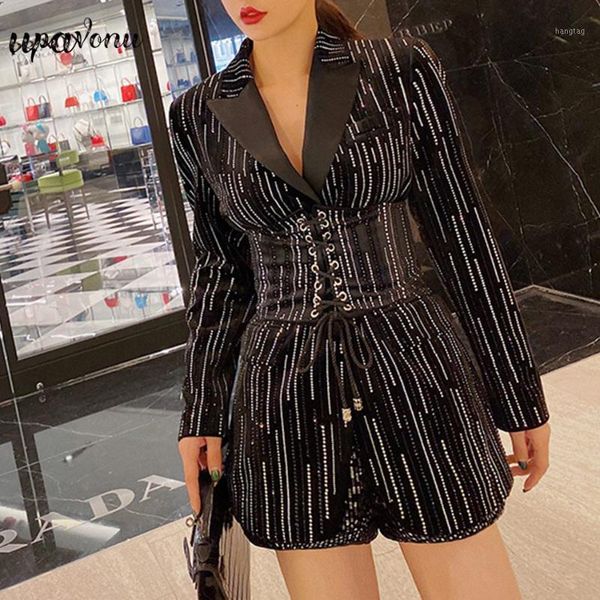 upavonu striped tunic velvet women's blazers notched collar long sleeve high waist suits female fashion 2020 new clothing tide1, White;black
upavonu striped tunic velvet women's blazers notched collar long sleeve high waist suits female fashion 2020 new clothing tide1, White;black