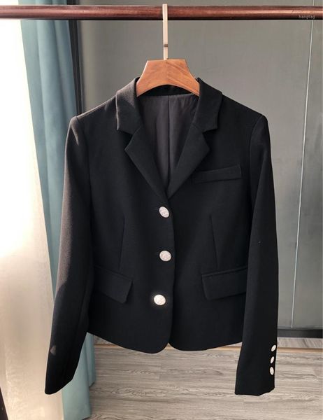 women coat 2020 three button casual suit classic elegant fine button neat cut acetate silk lining1, White;black
women coat 2020 three button casual suit classic elegant fine button neat cut acetate silk lining1, White;black