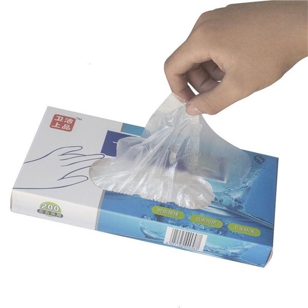 extracted xiang die food kao grade thickening disposable gloves plastic film baking clean health 200 boxed