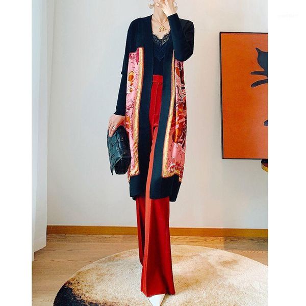 spring 2020 silk printed wool medium length loose cardigan women's coat1, White
spring 2020 silk printed wool medium length loose cardigan women's coat1, White