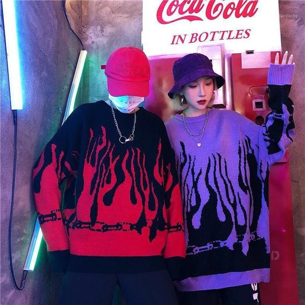 gothic sweater men streetwear vintage flame pattern hip hop oversized korean style women knitted pullovers couple long sleeve1, White;black
gothic sweater men streetwear vintage flame pattern hip hop oversized korean style women knitted pullovers couple long sleeve1, White;black
