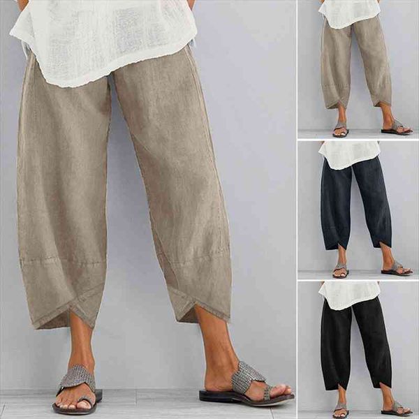 women loose harem pants summer casual solid color elastic waist linen trousers ladies plus size irregular cropped wide leg pants, Black;white
women loose harem pants summer casual solid color elastic waist linen trousers ladies plus size irregular cropped wide leg pants, Black;white