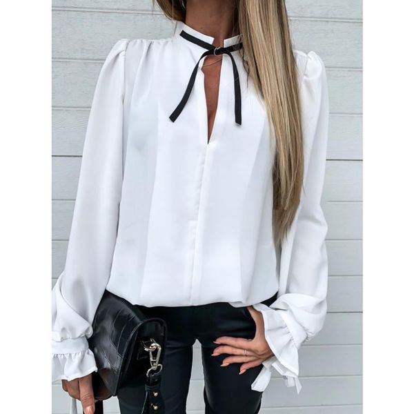 women's blouses & shirts puff sleeve white girls fashion lace up stand collar casual shirt women long ruffled office blouse basic d30
women's blouses & shirts puff sleeve white girls fashion lace up stand collar casual shirt women long ruffled office blouse basic d30
