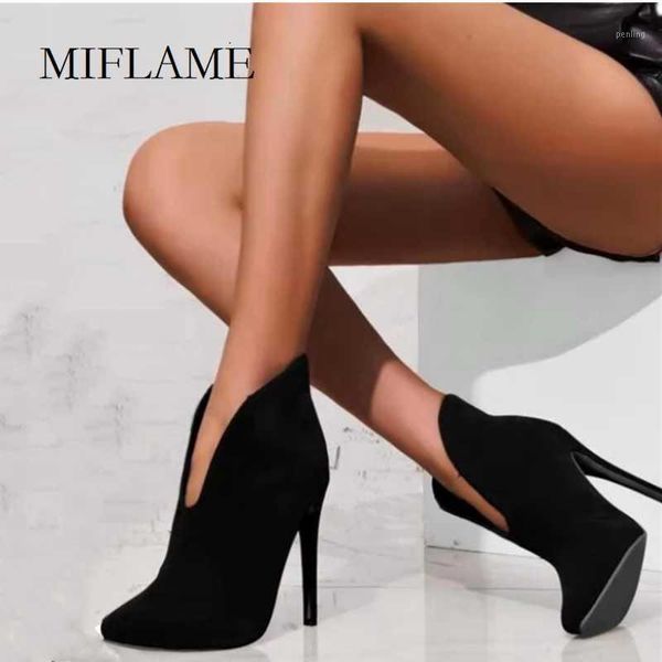 trendy solid concise stiletto boots women flock v-type pointed bare ankle boots antumn suede pointed toe formal heeled boottes1, Black
trendy solid concise stiletto boots women flock v-type pointed bare ankle boots antumn suede pointed toe formal heeled boottes1, Black