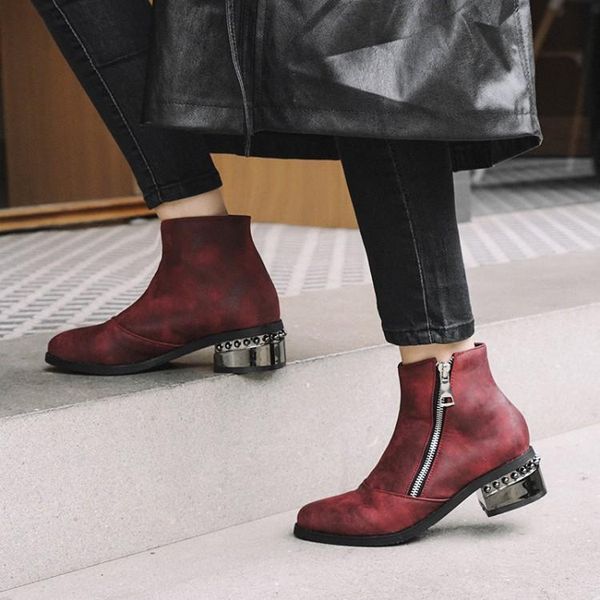 women's winter boots handmade retro zip women warm ankle boots winter spring ladies shoes quality shoes wholesale, Black
women's winter boots handmade retro zip women warm ankle boots winter spring ladies shoes quality shoes wholesale, Black