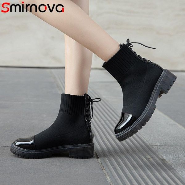 smirnova 2020 knitting ankle boots women round toe cross tied low heel casual shoes comfortable autumn winter boots woman, Black
smirnova 2020 knitting ankle boots women round toe cross tied low heel casual shoes comfortable autumn winter boots woman, Black