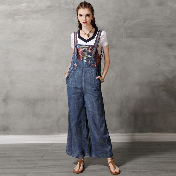 women's 2021 black friday summer new denim overalls embroidered contrast casual jumpsuit 82165, Black;white
women's 2021 black friday summer new denim overalls embroidered contrast casual jumpsuit 82165, Black;white