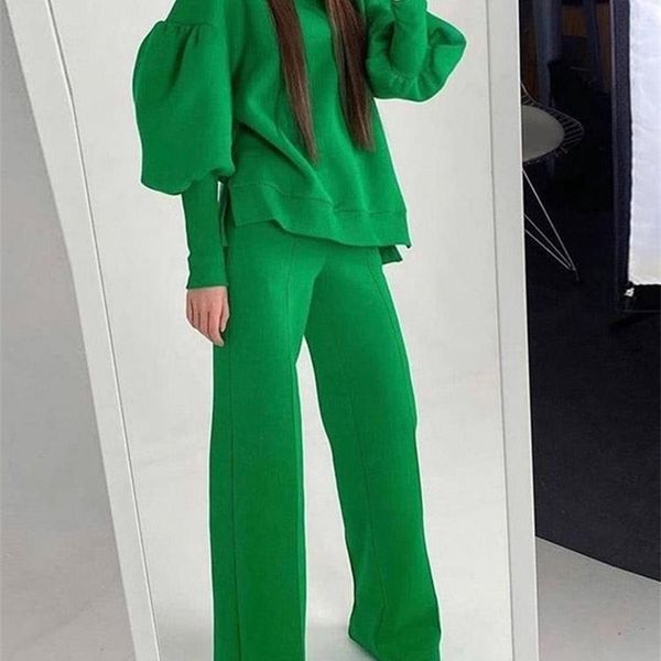women fashion two piece sets lantern sleeve crew neck sweatshirts and wide leg pants tracksuits fleece elegant sportswear 220315, White
women fashion two piece sets lantern sleeve crew neck sweatshirts and wide leg pants tracksuits fleece elegant sportswear 220315, White