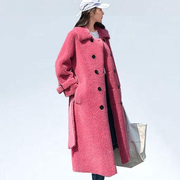 2019 winter coat women windbreakers natural wool lamb fur sheepskin faux leather long trench coat double-breast jacket fur1, Black
2019 winter coat women windbreakers natural wool lamb fur sheepskin faux leather long trench coat double-breast jacket fur1, Black